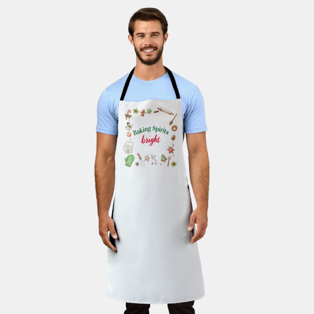 Baking Spirits Bright Christmas Holiday Apron (Worn)