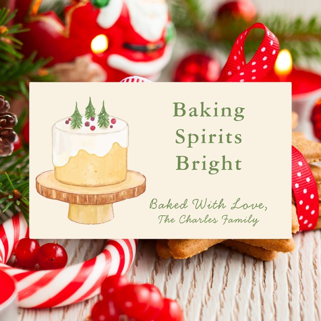 Baking Spirits Bright Christmas Holiday Baking Rectangular Sticker (Creator Uploaded)