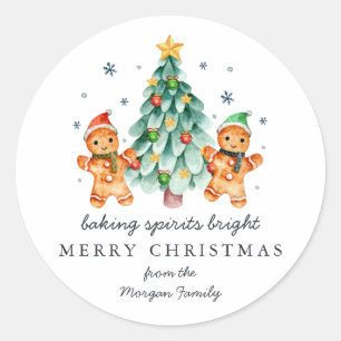Baking Spirits Bright   Christmas Holiday Classic  Classic Round Sticker