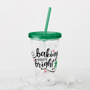 Baking Spirits Bright Christmas Holiday Fun Acrylic Tumbler
