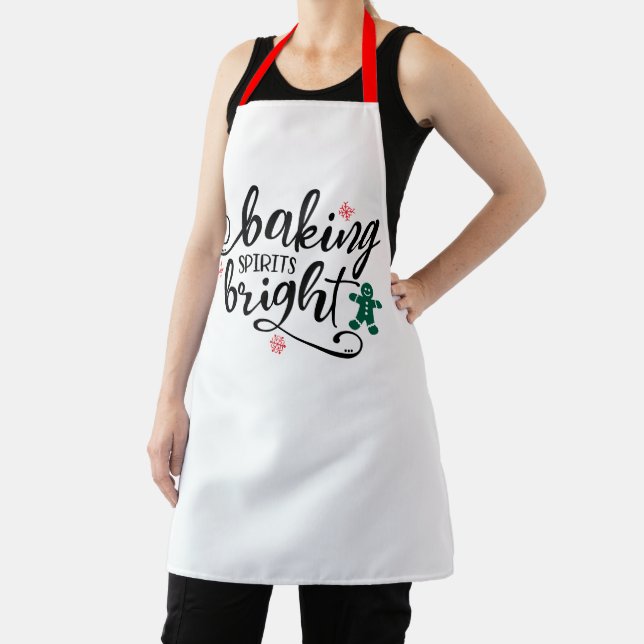 Baking Spirits Bright | Christmas Holiday Fun Apron (Insitu)
