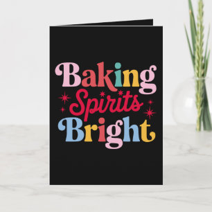 Baking Spirits Bright Christmas Retro Groovy Xmas Card