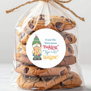 Baking Spirits Bright Cookie Christmas Holiday Classic Round Sticker
