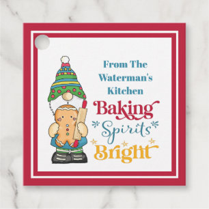 Baking Spirits Bright Cookie Christmas Holiday Gi Favour Tags