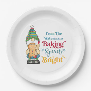 Baking Spirits Bright Cookie Christmas Holiday  Paper Plate