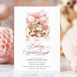 Baking Spirits Bright Cookie Swap Party Invitation