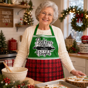 Baking Spirits Bright Custom Christmas Apron