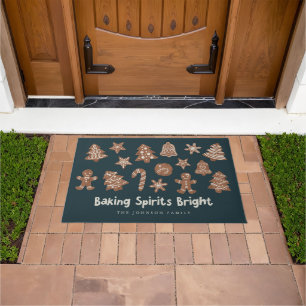 Baking Spirits Bright Festive Holiday Cookies Doormat