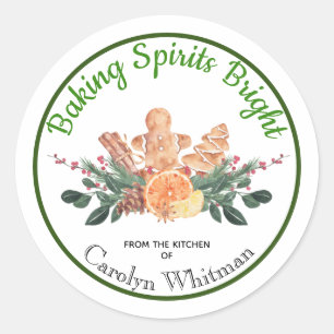 Baking Spirits Bright Food Gift "from Kitchen of"  Classic Round Sticker