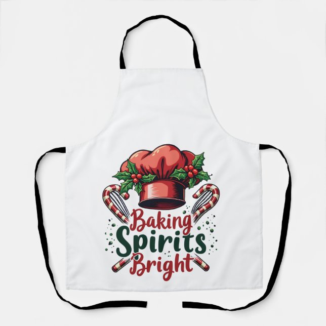 Baking Spirits Bright Funny Baking Chef Baker   Apron (Front)