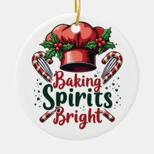 Baking Spirits Bright Funny Baking Chef Baker   Ceramic Tree Decoration
