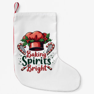 Baking Spirits Bright Funny Baking Chef Baker Small Christmas Stocking