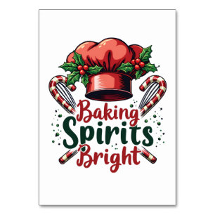 Baking Spirits Bright Funny Baking Chef Baker   Table Number