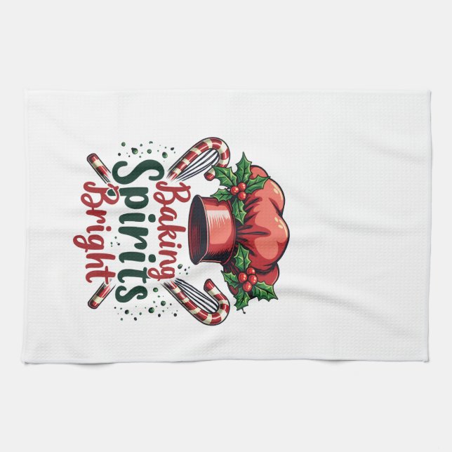 Baking Spirits Bright Funny Baking Chef Baker   Tea Towel (Horizontal)