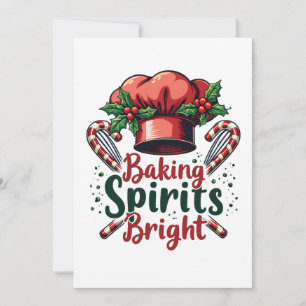 Baking Spirits Bright Funny Baking Chef Baker   Thank You Card