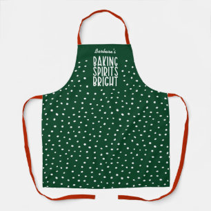 Baking Spirits Bright Funny Holiday Polka Dot Apron