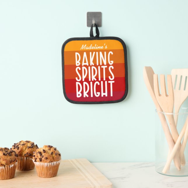 Baking Spirits Bright | Funny Thanksgiving   Pot Holder (Insitu(Hanging))