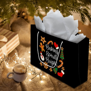 Baking Spirits Bright Gingerbread Christmas Cookie Large Gift Bag