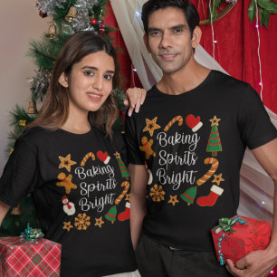 Baking Spirits Bright Gingerbread Christmas Cookie T-Shirt