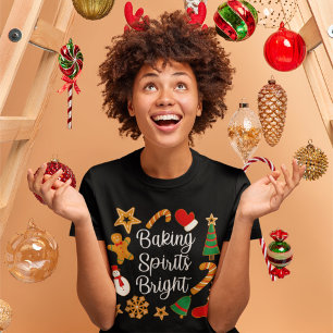 Baking Spirits Bright Gingerbread Christmas Cookie T-Shirt