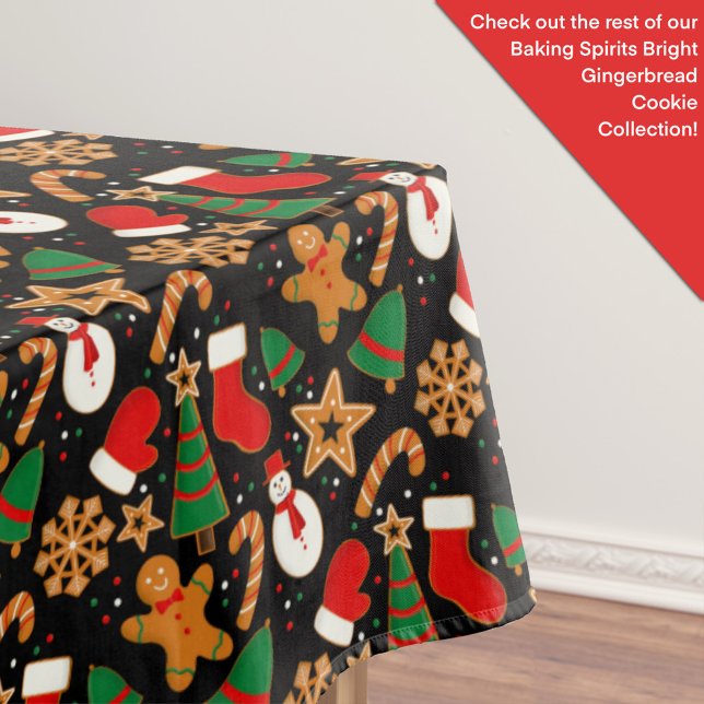 Baking Spirits Bright Gingerbread Christmas Cookie Tablecloth (Creator Uploaded)