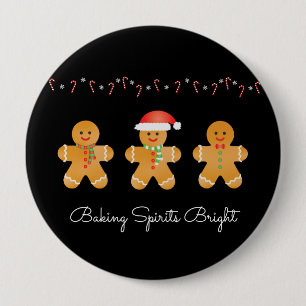 Baking Spirits Bright Gingerbread Men 10 Cm Round Badge