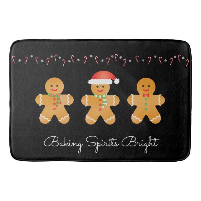 Baking Spirits Bright Gingerbread Men Bath Mat (Front)