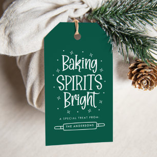 Baking Spirits Bright Green Personalised Holiday Gift Tags