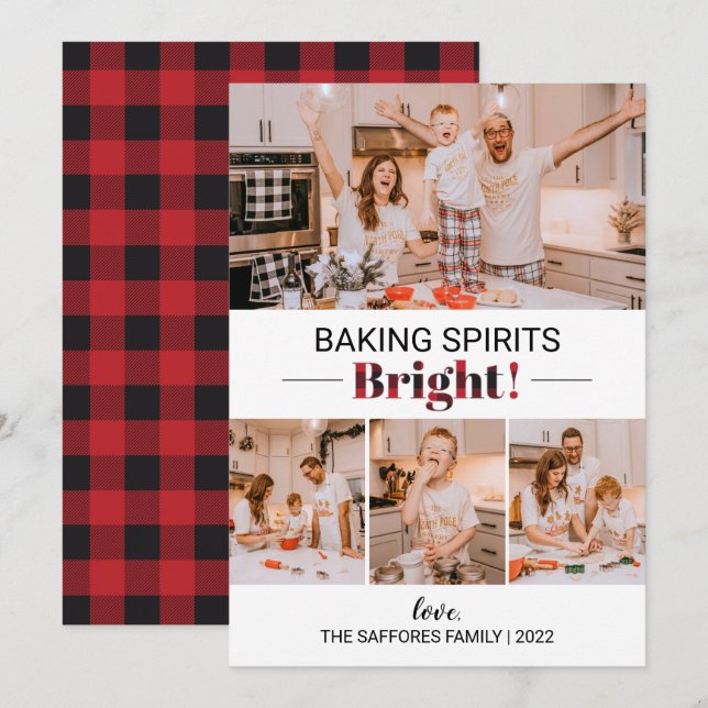 Baking Spirits Bright Holiday Christmas Photo Card (Front/Back)