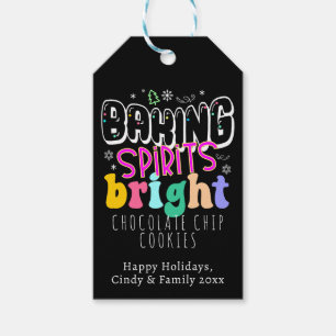 Baking Spirits Bright Holiday Cookie Cute Retro Gift Tags