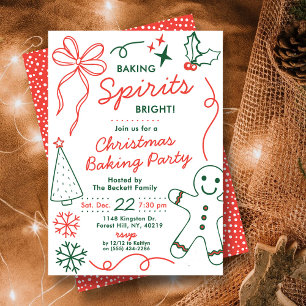 Baking Spirits Bright   Holiday Cookie Swap Party Invitation