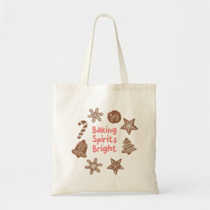 Baking Spirits Bright Holiday Cookies Pink Tote Bag