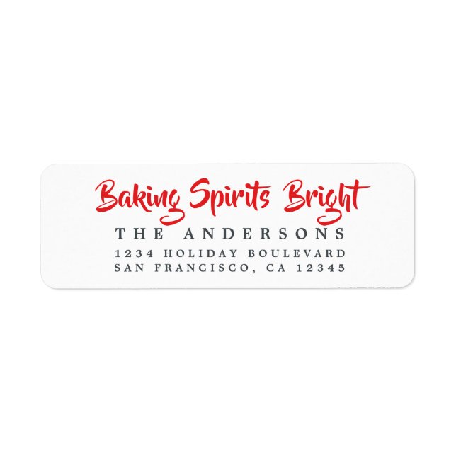Baking Spirits Bright Holiday Label (Front)