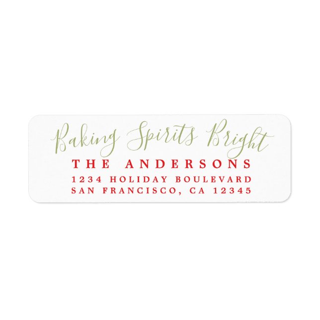 Baking Spirits Bright Holiday Label (Front)