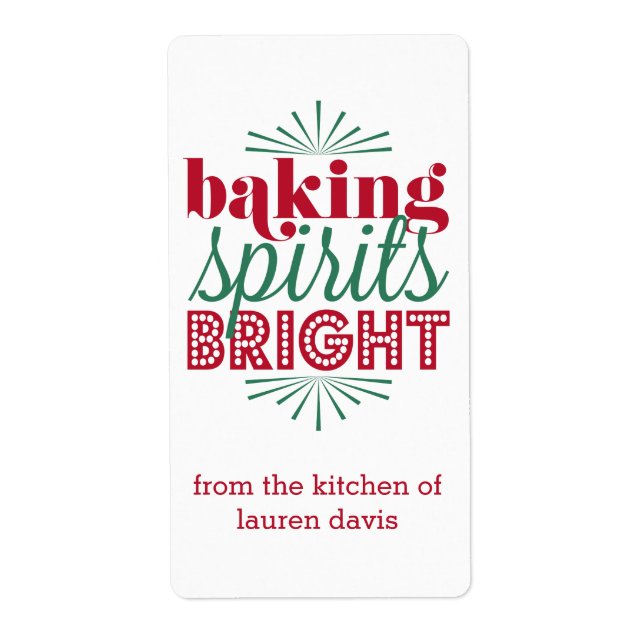 Baking Spirits Bright | Holiday Red & Green (Front)