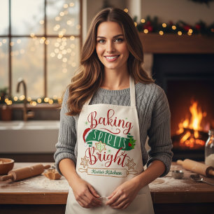 Baking Spirits Bright Personalised Christmas  Apron