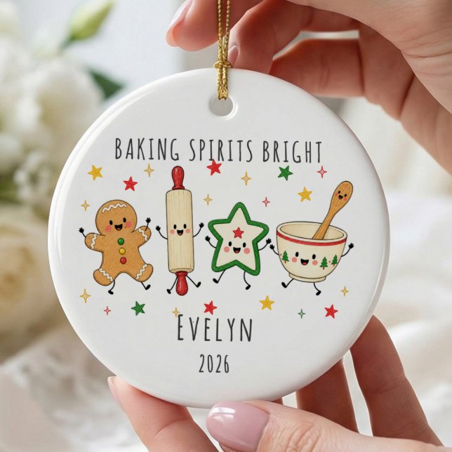 Baking Spirits Bright Personalised Ornament (Creator Uploaded)