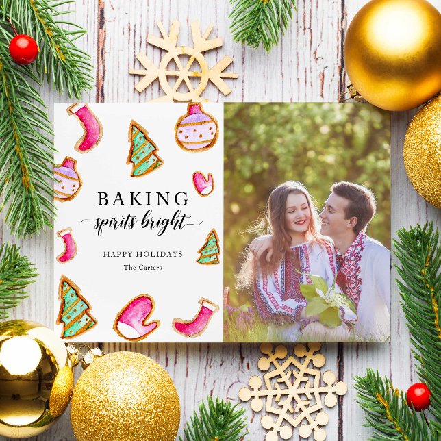 Baking Spirits Bright Photo Christmas Holiday Card (Creator Uploaded)