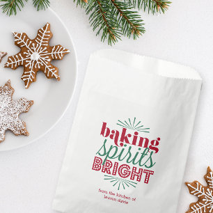 Baking Spirits Bright Red & Green Holiday Baking Favour Bags