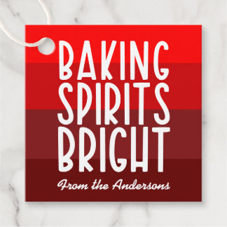 Baking Spirits Bright Red Striped Christmas Favour Tags