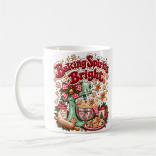 Baking Spirits Bright Retro Christmas Gingerbread Coffee Mug