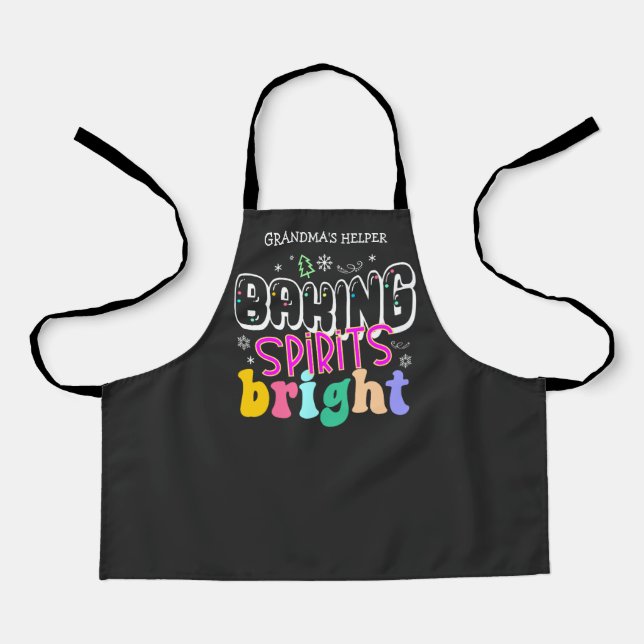 Baking Spirits Bright Retro Kitchen Holiday Kids Apron (Front)