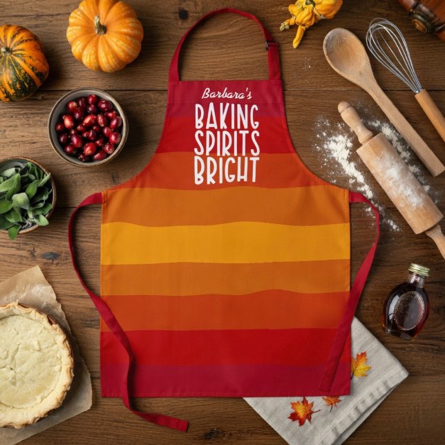 Baking Spirits Bright Thanksgiving Baking Apron (Creator Uploaded)