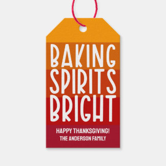 Baking Spirits Bright Thanksgiving Striped Gift Tags