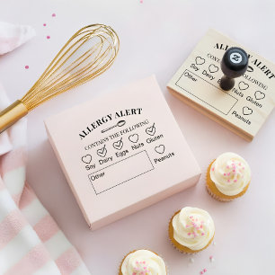 Baking Spoon Bakery Shop Allergy Alert Food Safety Rubber Stamp