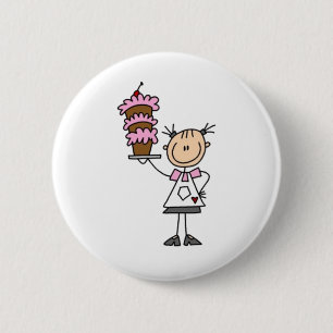 Baking Stick Figure 6 Cm Round Badge