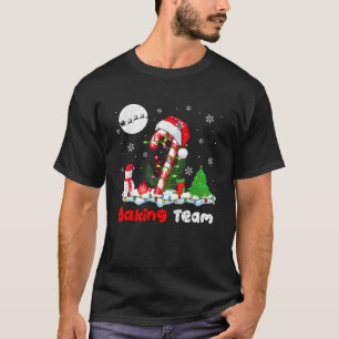 Baking Team Christmas Santa Candy Cane Colorful Li T-Shirt