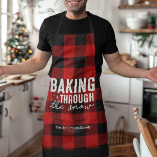 Baking Through the Snow Buffalo Plaid Christmas Apron