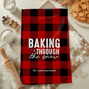 Baking Through the Snow Buffalo Plaid Christmas Tea Towel
