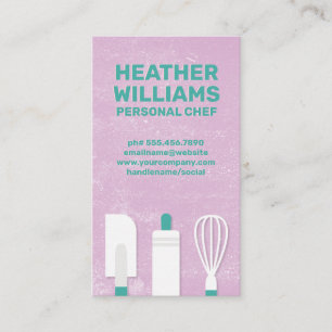 Baking Tools   Purple Texture Background Business Card